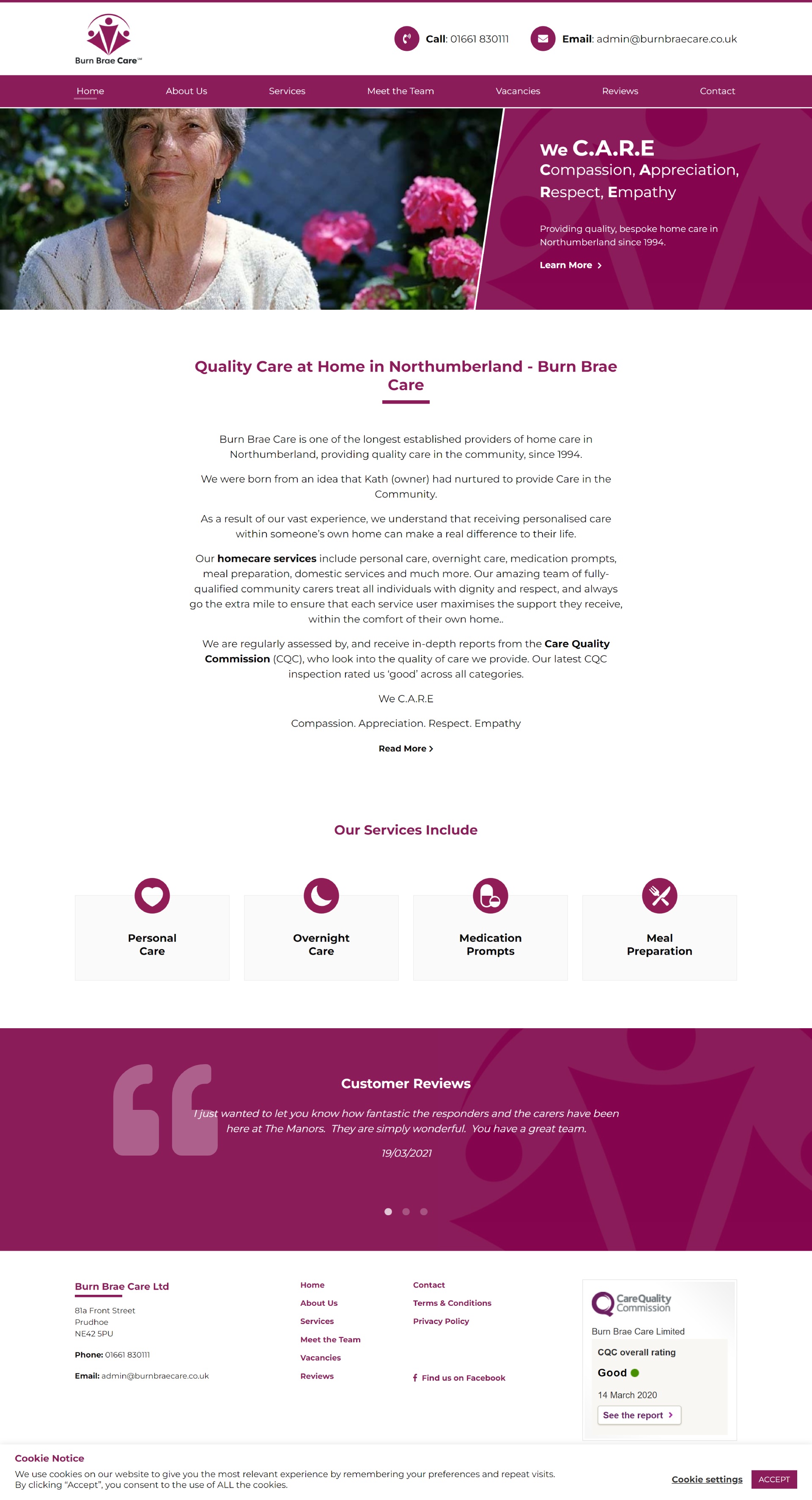 Burn Brae Care website